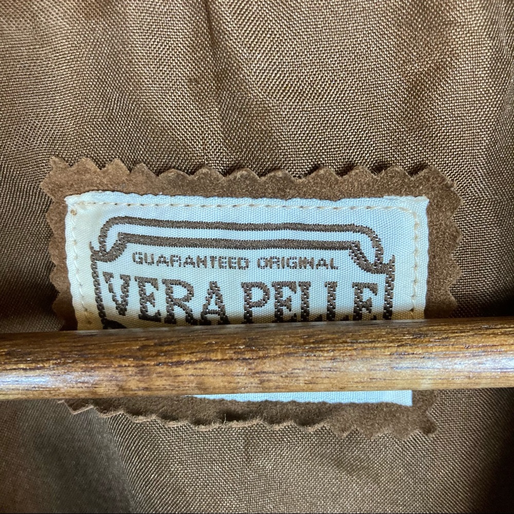Vera Pelle Genuine Leather Suede Bomber Jacket - Picture 8 of 10